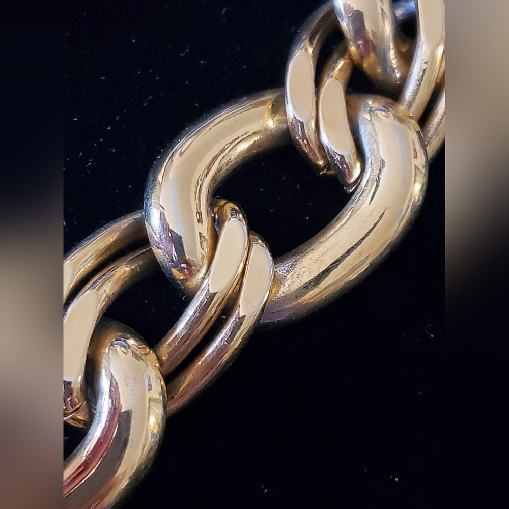 Napier Chunky Gold Tone Link Bracelet 1970s 1980s - Picture 7 of 9